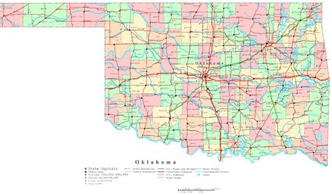 Large Printable Oklahoma Map