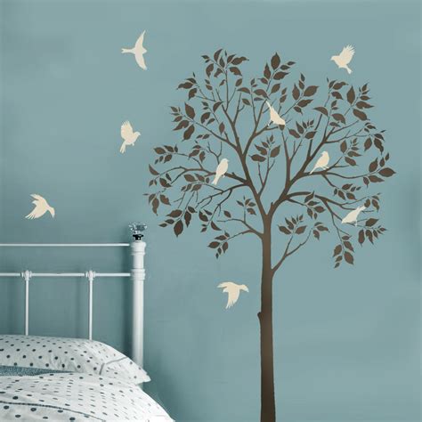 Large Printable Tree With Birds Stencil