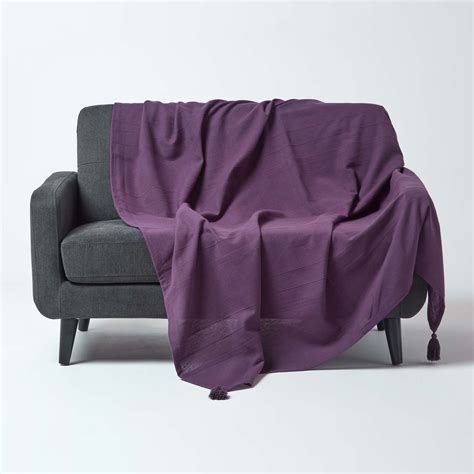 Large Purple Sofa Throws