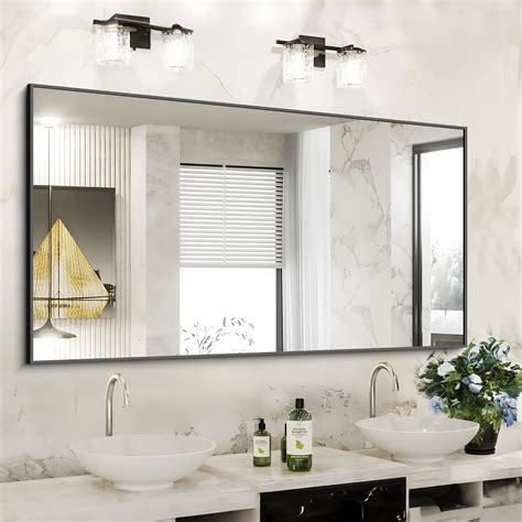 Large Rectangle Black Bathroom Mirror
