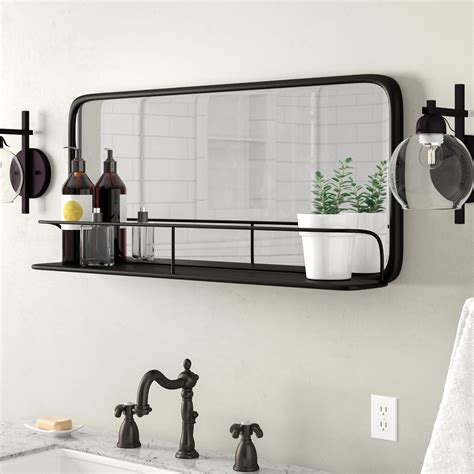 Large Rectangular Mirror With Shelf