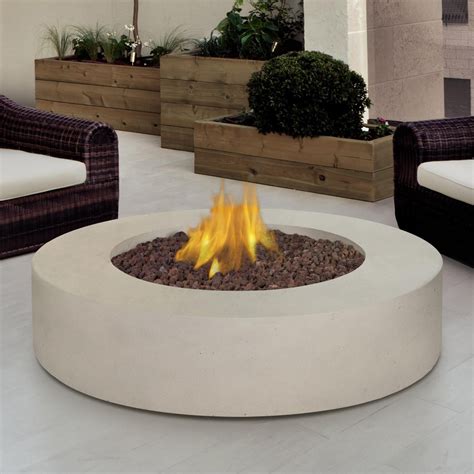 large round gas fire pits