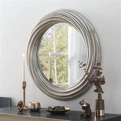 Candasa large round studded mirror rustic mirror