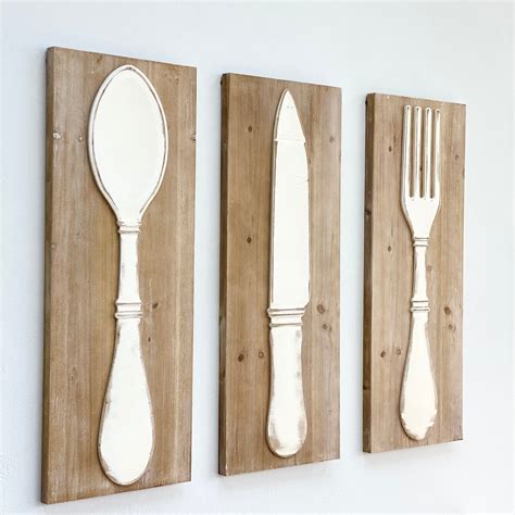 Large Rustic Spoon And Fork Wall Decor