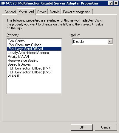 large send offload v2 ipv6 enable or disable