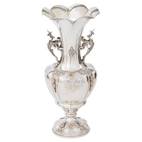 Large Silver Decorative Vase