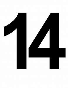 Large Solid Printable Numbers 14
