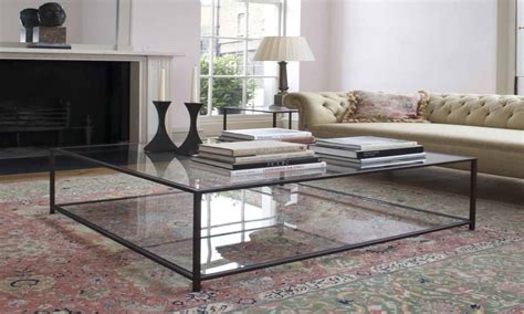 Large Square Coffee Table Glass