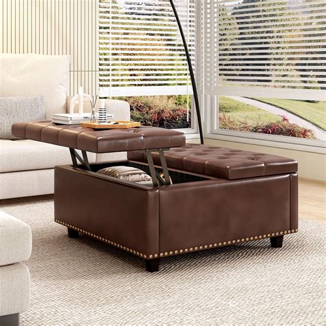 Large Storage Coffee Table Ottoman
