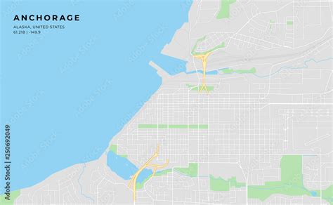 Large Street Map Of Anchorage Printable