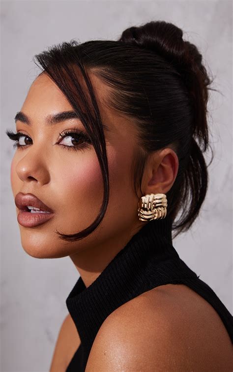 Large Stud Earrings Gold