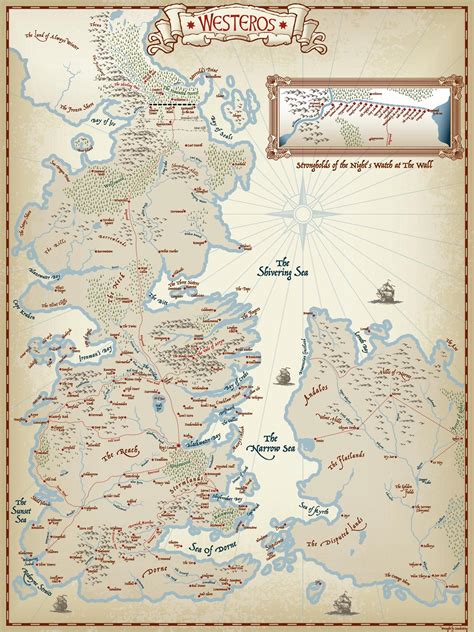 Large Westeros Printable Map
