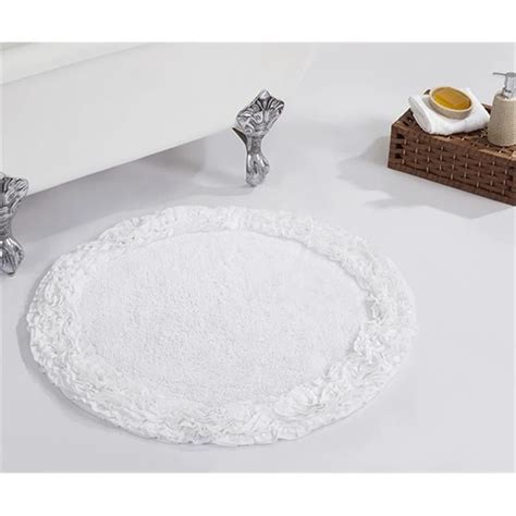 Large White Round Bath Rug