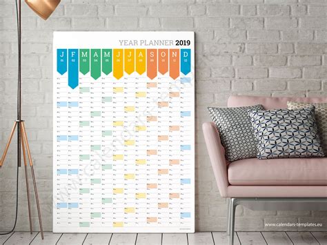 Large Yearly Wall Calendar Printable