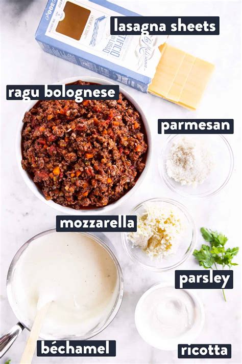 Lasagna Ingredient List