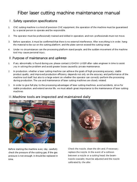 Laser Cutting Machine Maintenance Manual Pdf