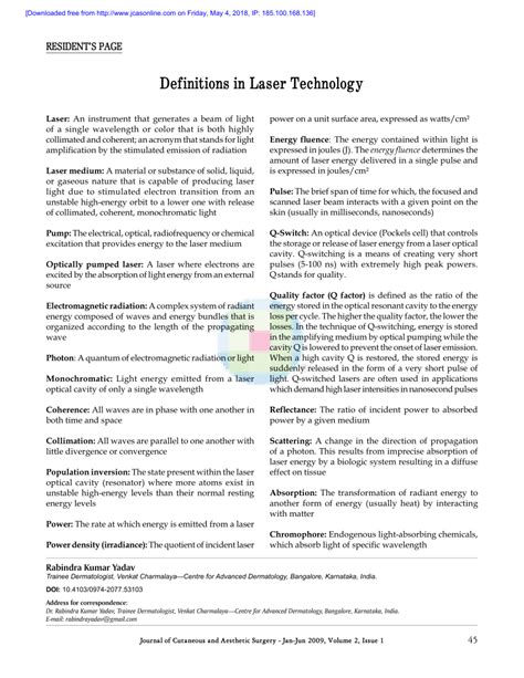 Laser Formal Definition