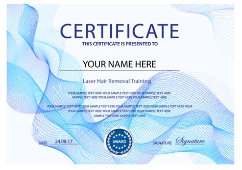 laser hair removal certificate