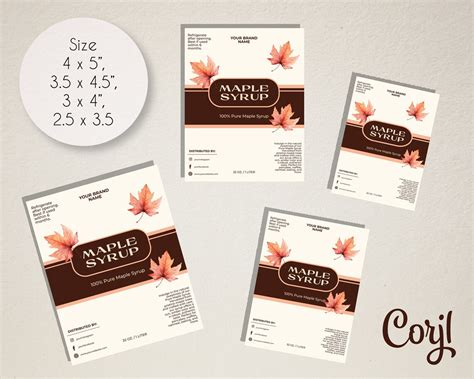 Laser Printable Maple Syrup Label Sheets