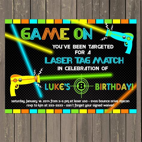 laser tag party invites