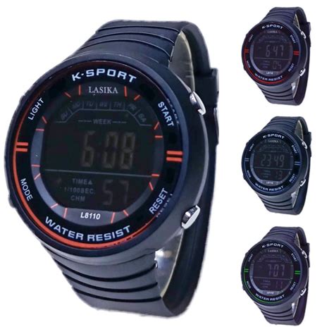 jam tangan digital lasika dengan alarm dan timer