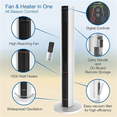 lasko fh500 tower fan and space heater combo