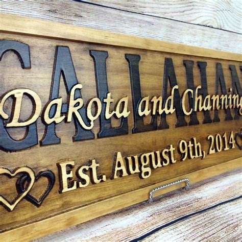 Personalized Carved Last Name Plaques Wood Signs Rustic Carved