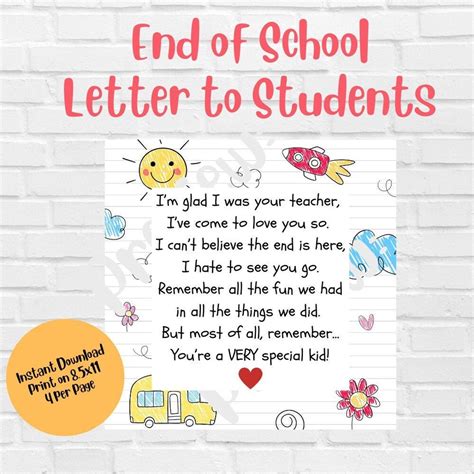 last day of school message for teachers