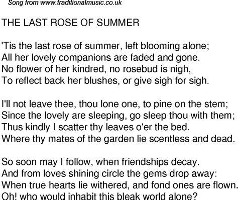Last Rose Of Summer Lyrics