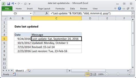 last updated date excel