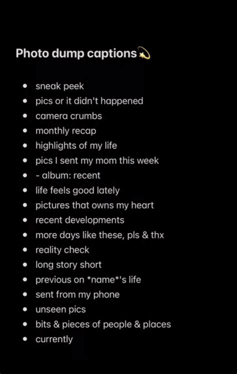 Last Week Dump Captions Instagram