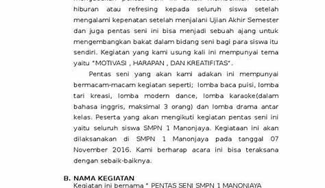 Contoh Proposal Seni | LEMBAR EDU