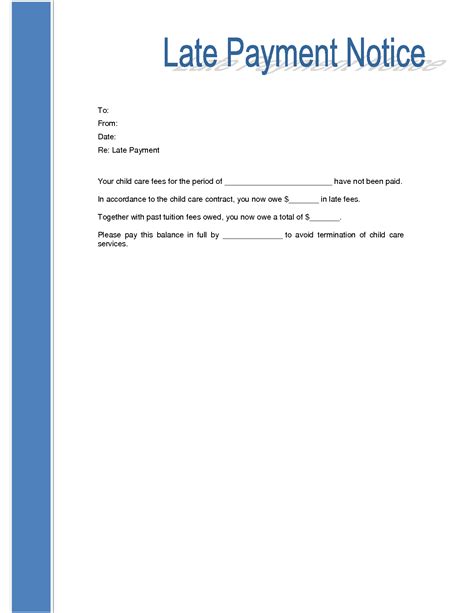 late payment request form template