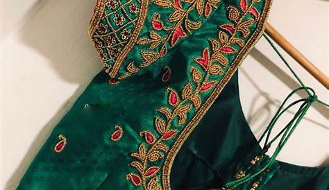 Latest Hand Embroidery Blouse Designs Neck By Angalakruthi Aari Work