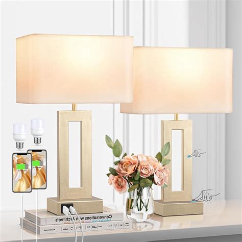 Bedside Nightstand Lamps Set of 2 with Acrylic Base, Small Walmart