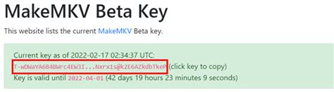latest makemkv beta key