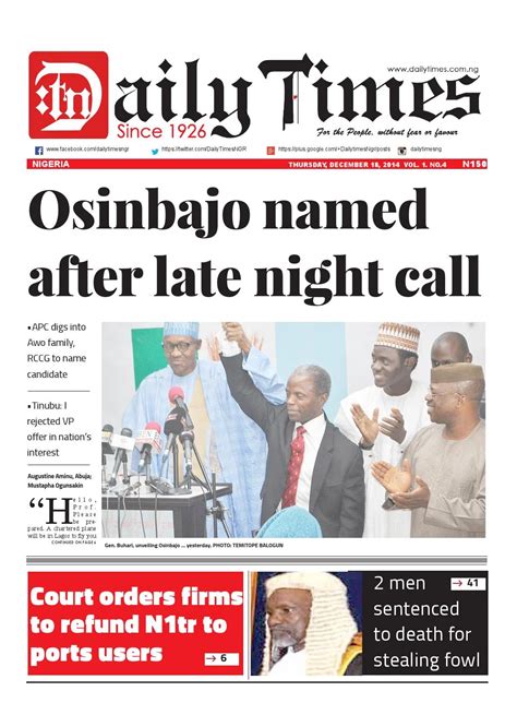 latest news from nigerian newspapers today