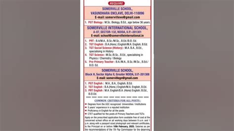 latest teaching vacancy