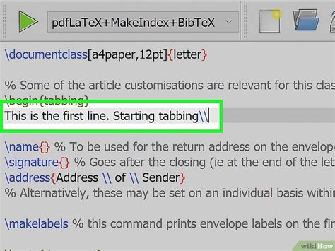 Latex Insert Tab Key