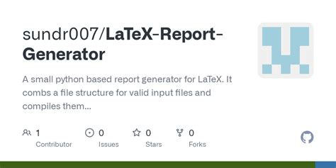 Latex Report Generator
