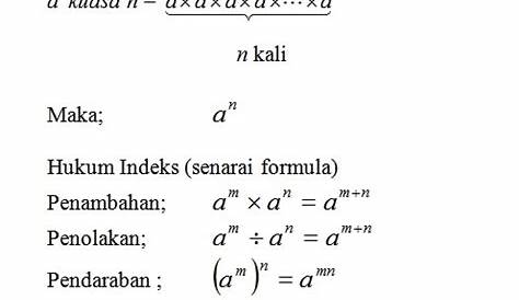 Nota Matematik Tingkatan 3 | Bab 5 : Indices (Indeks) | ! Chegu Zam