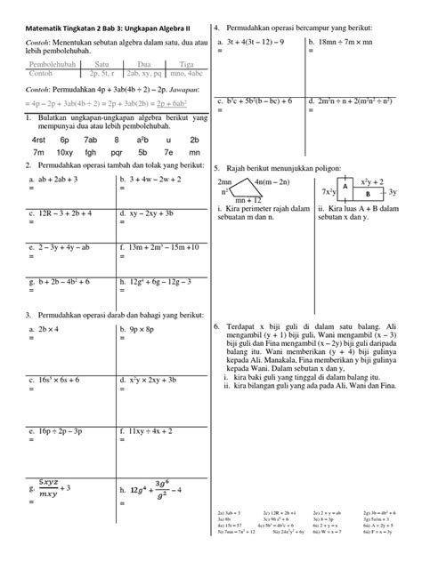 latihan matematik tingkatan 1 2 3