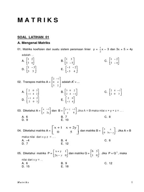 <h1>latihan soal matriks kelas 11</h1