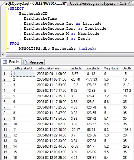 latitude and longitude data type in sql server