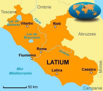 Karte von Latium (Bundesland / Provinz in Italien) WeltAtlas.de