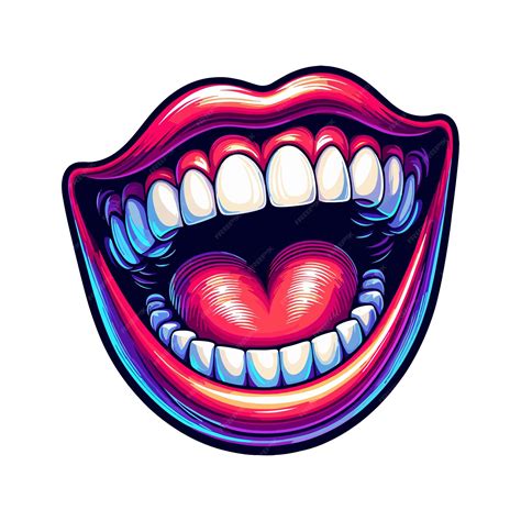 Laughing Lips Cartoon