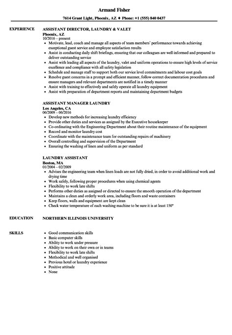 Laundry Assistant Resume