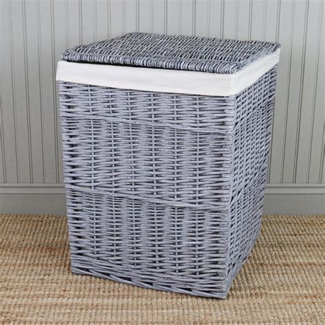 Laundry Basket Grey Wicker