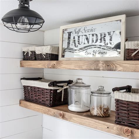 Laundry Room Rustic Shelves