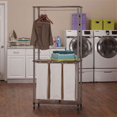 laundry table with hanging rack